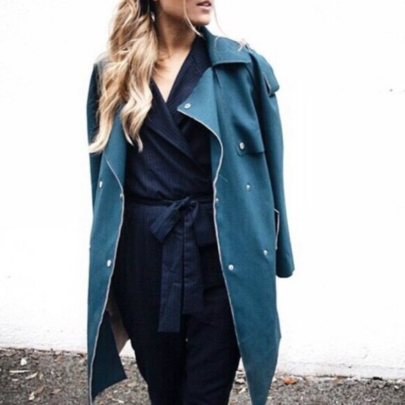 Teal Button front Jacket - Picture 1 of 4